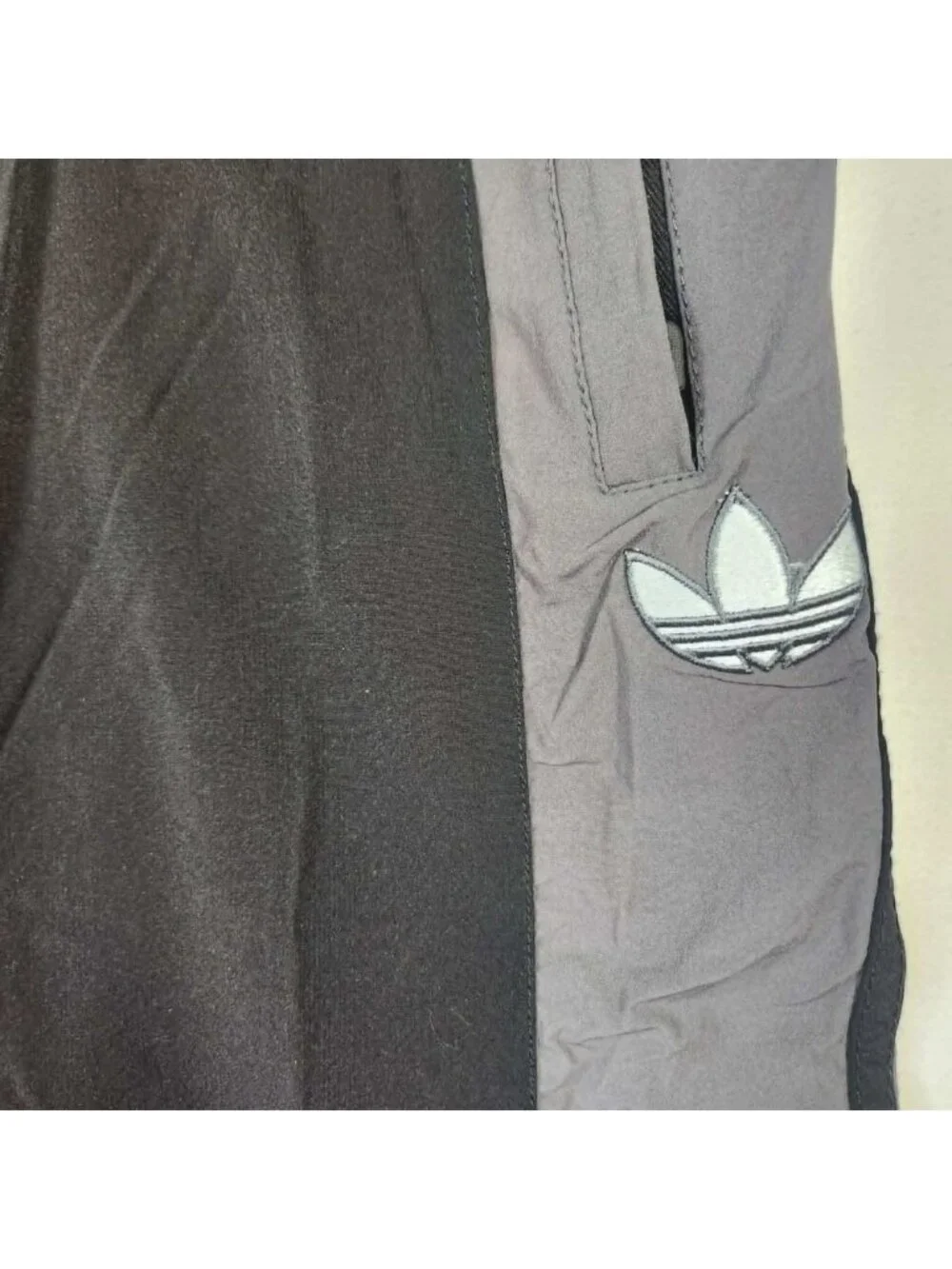 Adidas Originals Mens XL Track Pants Black Grey Colorblock Trefoil Logo Training